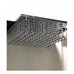 Lustre Plafon de Cristal para Sala:110V/220V/Base Prateada
