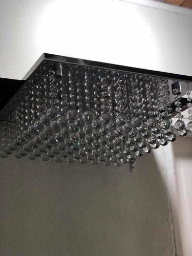 Lustre Plafon de Cristal para Sala:110V/220V/Base Prateada - 2