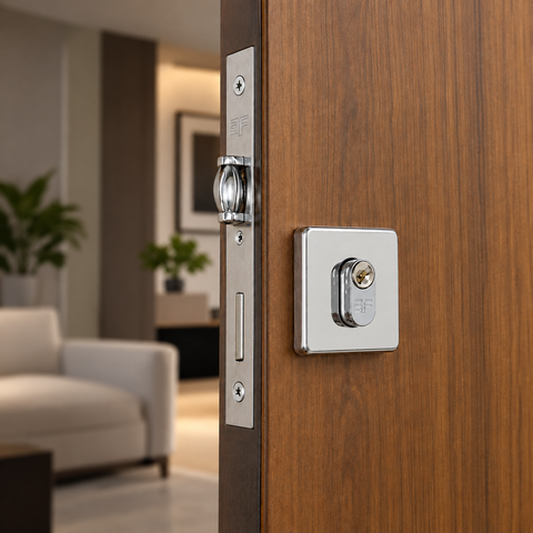 Fechadura Rolete 3F 740R55 Porta Pivotante Cromada