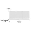 Ver imagem 3 de Armário Aéreo Multiuso P/ Cozinha Andreia 120cm C/03 Portas