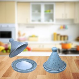 Saleiro Marroquino Tagine Porcelana Resistente Rita Lobo Azul Mesclado Prattos - 3