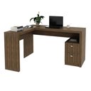 Ver imagem 7 de Kit para Escritório com Mesa em L Balcão e Estante 5 Nichos Cor:nogal