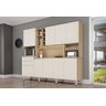Cozinha Compacta com Armários, Balcões, Nichos e Adega Barcelona Nature com Offwhite - 1