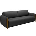 Ver imagem 6 de Kit Sofá 2 Lugares Sala Estar 168cm com 02 Poltronas Flora Pés Madeira M03 Couríssimo Preto -