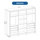 Ver imagem 7 de Guarda-Roupa 6 Portas 6 Gavetas Brescia Branco/Cedro/