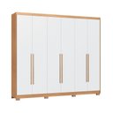 Ver imagem 3 de Guarda-Roupa 6 Portas 6 Gavetas Brescia Branco/Cedro/