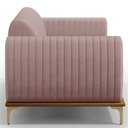 Ver imagem 5 de Sofá 2 Lugares para Sala de Estar Molino 150 Cm D02 Pés D'ouro Veludo Rosê C-305 - Lyam Decor