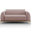 Ver imagem 3 de Sofá 2 Lugares para Sala de Estar Molino 150 Cm D02 Pés D'ouro Veludo Rosê C-305 - Lyam Decor