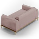 Ver imagem 6 de Sofá 2 Lugares para Sala de Estar Molino 150 Cm D02 Pés D'ouro Veludo Rosê C-305 - Lyam Decor