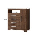 Ver imagem 4 de Guarda-Roupa Solteiro 4 Portas 2 Gavetas e Cômoda Sapateira 4 Gavetas Itapema Marrom/Malbec