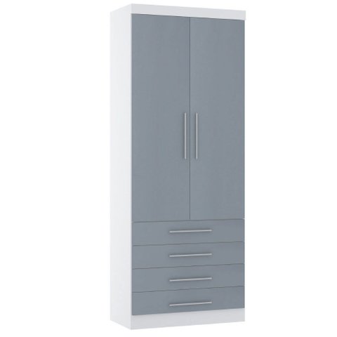 Guarda Roupa Modulado 90cm 2 Portas e 4 Gavetas Alpes Luciane Móveis