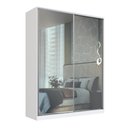 Ver imagem 2 de Guarda Roupa Solteiro Branco Espelho 2 Portas de Correr 183x59,8x235cm Emovell