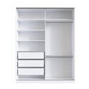Ver imagem 3 de Guarda Roupa Solteiro Branco Espelho 2 Portas de Correr 183x59,8x235cm Emovell