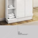 Ver imagem 4 de Armário Multiuso Londres 2 Portas com Chaves Prateleiras e Nichos-edecasamoveis