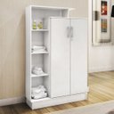 Ver imagem 2 de Armário Multiuso Londres 2 Portas com Chaves Prateleiras e Nichos-edecasamoveis