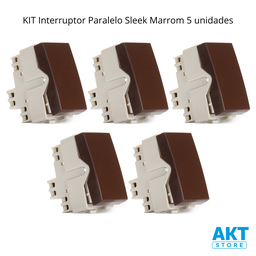 Kit 5 Módulo Interruptor Paralelo Sleek Marrom Margirius Cor:marrom - 2
