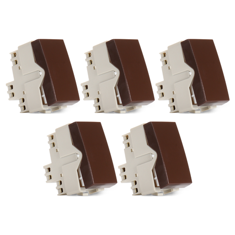 Kit 5 Módulo Interruptor Paralelo Sleek Marrom Margirius Cor:marrom