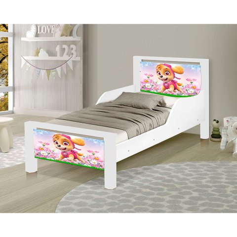 Mini Cama Montessoriana Infantil Cachorrinha Adesivada com Colchão