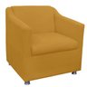 Poltrona Decorativa Tilla Pés Cromado Suede Mostarda - DS Estofados - 1