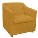Ver imagem 1 de Poltrona Decorativa Tilla Pés Cromado Suede Mostarda - DS Estofados