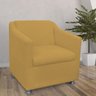 Poltrona Decorativa Tilla Pés Cromado Suede Mostarda - DS Estofados - 2