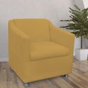 Ver imagem 2 de Poltrona Decorativa Tilla Pés Cromado Suede Mostarda - DS Estofados