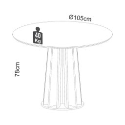 Mesa de Jantar Redonda 4 Lugares 105x105cm 100% Mdf Tm71 Dalla Costa - 3