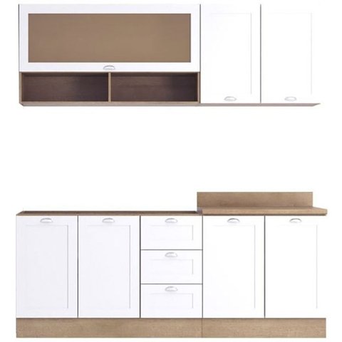 Cozinha Modulada 5 Pecas 200 Cm Denv Balcao Pia Branco Rivera Dtall