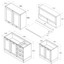 Ver imagem 4 de Cozinha Modulada 5 Pecas 200 Cm Denv Balcao Pia Branco Rivera Dtall