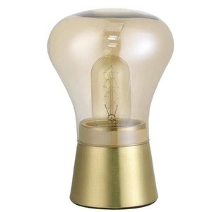 Abajur luminária de mesa Bead  dourado brilho com vidro Champagne cod. Qab1323Ch Studioluce