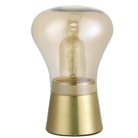 Abajur luminária de mesa Bead  dourado brilho com vidro Champagne cod. Qab1323Ch Studioluce