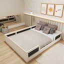 Ver imagem 1 de Cama Montessoriana Casal Infantil Lua Branco/Preto