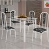 Conjunto de Mesa Retangular Tampo de Vidro 4 Cadeiras Paris Bm Móveis Tubulares - 1