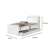 Cama de Solteiro Tamires com Auxiliar Branco 2 Gavetas Baú de Mdf - 3