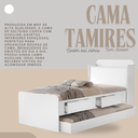 Ver imagem 5 de Cama de Solteiro Tamires com Auxiliar Branco 2 Gavetas Baú de Mdf
