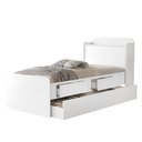 Ver imagem 1 de Cama de Solteiro Tamires com Auxiliar Branco 2 Gavetas Baú de Mdf