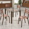 Conjunto de Mesa Retangular Tampo de Vidro 4 Cadeiras Franca - 1