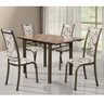 Conjunto de Mesa Retangular Tampo de Madeira 4 Cadeiras Dubai - 1