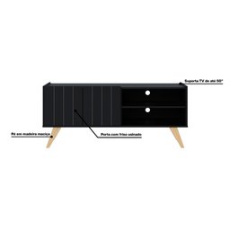 Rack para Tv até 50 Polegadas Space Preto Fosco Colibri Moveis - 5