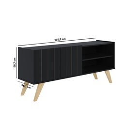 Rack para Tv até 50 Polegadas Space Preto Fosco Colibri Moveis - 6