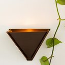 Ver imagem 1 de Arandela Luminária Decorativa Vazado Aletado Madeira Triangular 12x17cm Soq G9 Cor:café