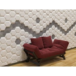 Molde Abs 2mm Placas Gesso 3d E/ou Cimentícia Hexágono Duplo - 3