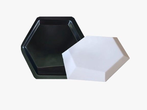 Molde Abs 2mm Placas Gesso 3d E/ou Cimentícia Hexágono Duplo - 2