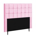 Ver imagem 1 de Cabeceira Estofada Espanha 100cm Solteiro Courino Rosa