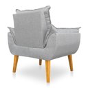 Ver imagem 4 de Kit 2 Poltronas Opala Decorativa Luxo Linho Cinza Sky Mobile