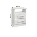 Ver imagem 2 de Mesa de Cabeceira 2 Gavetas 1 Nicho Aberto Superior - Branco - Firenze - D'Doro