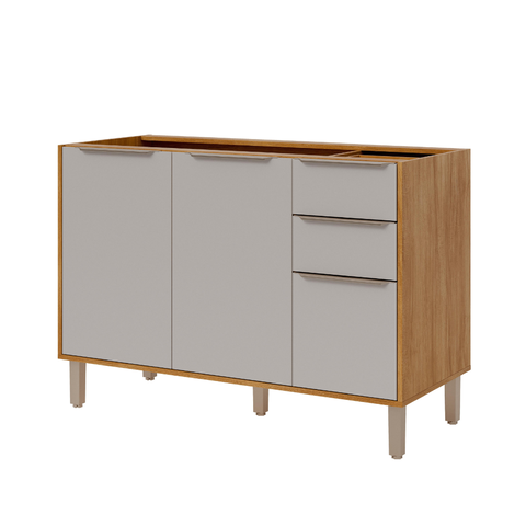 Balcão de Cozinha C/ 3 Portas e 2 Gavetas S/tampo 120cm
