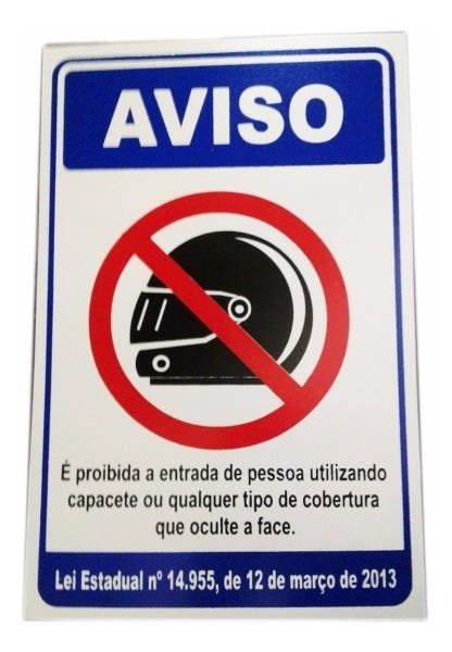 Placa Pvc Proibido Entrada Capacete Auto-adesiva Jaime