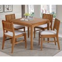 Ver imagem 1 de Conjunto com Mesa Quadrada e 4 Cadeiras Assento Estofado Casa e Jardim Móveis