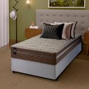 Ver imagem 1 de Conjunto Cama Box Solteiro c/ Molas Ensacadas Georgia Branco 88x188x60